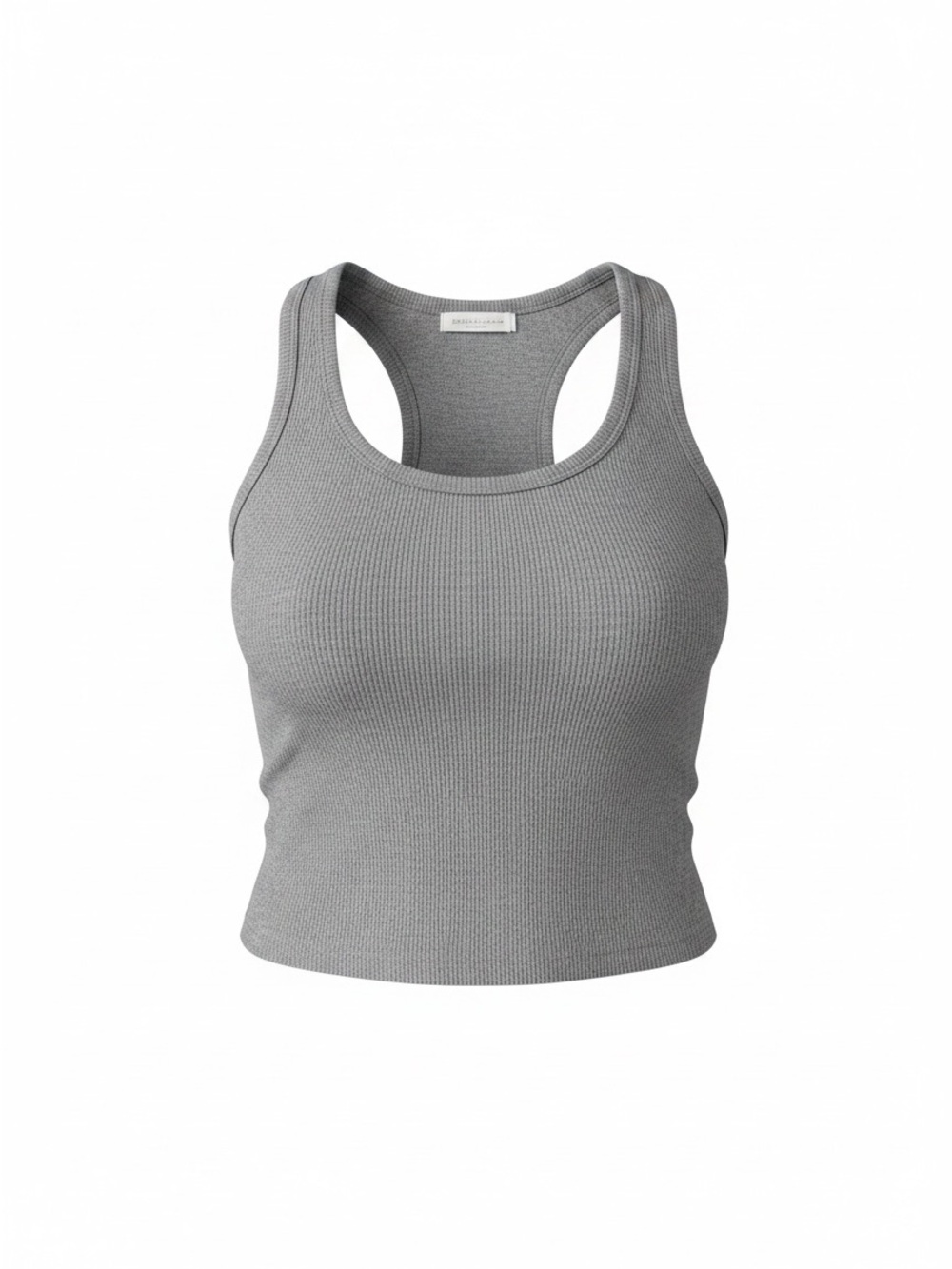 90 Degree By Reflex Light Gray Ribbed Racerback Tank